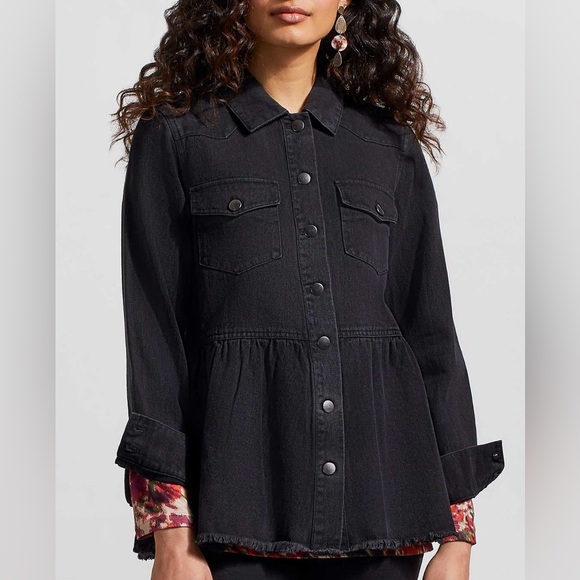 Tribal Jacket - Denim W/Peplum - Picture 2 of 7